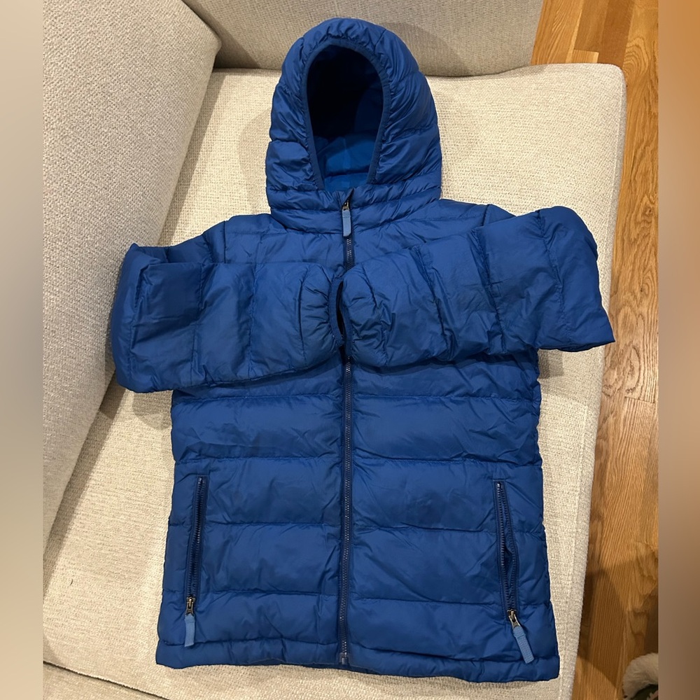 Patagonia Kids Navy Hooded Puffer Jacket GUC
